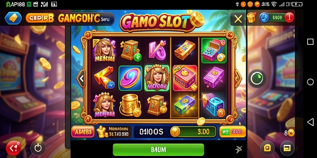 Screenshot utama gameplay API88 dengan desain slot yang mencolok.