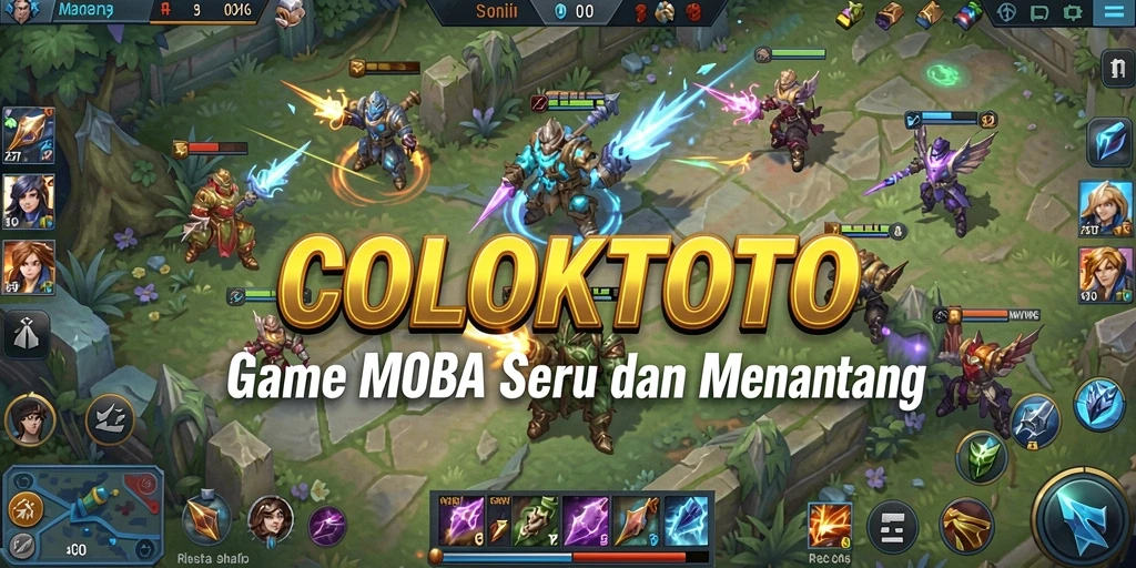 Tampilan gameplay seru COLOKTOTO dalam pertempuran MOBA.