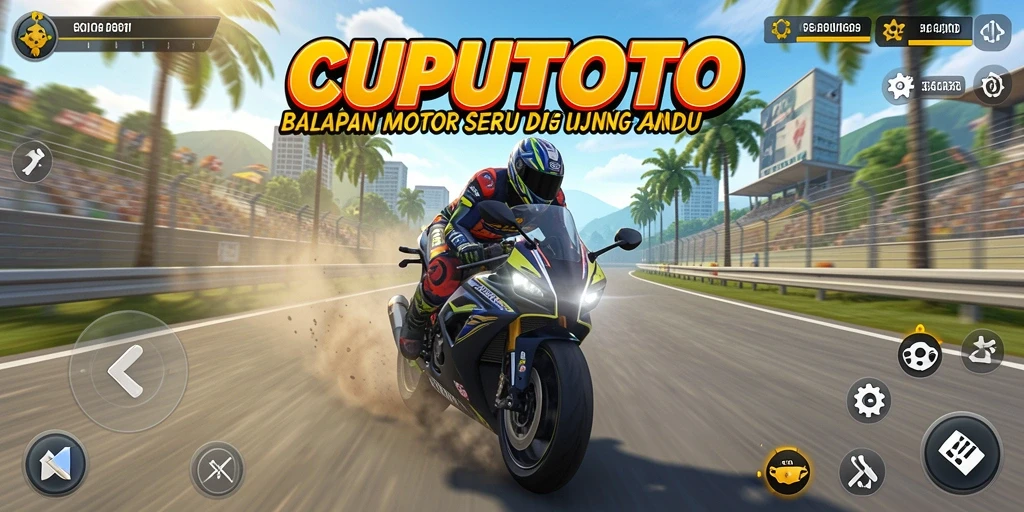 Gameplay seru dalam CUPUTOTO saat balapan motor.