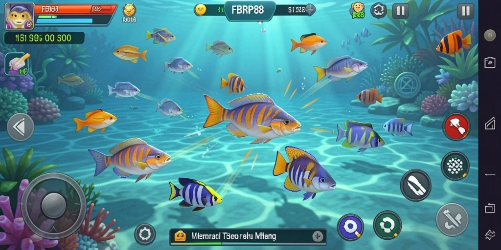 Tangkapan layar gameplay FBRP88 dengan aksi menembak ikan yang seru.