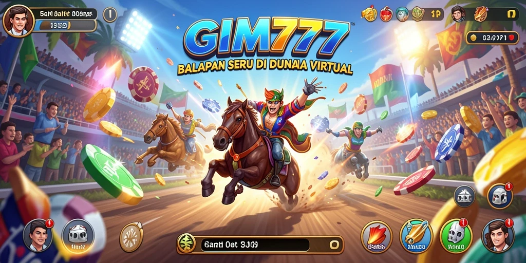 Screenshot permainan GIM777 dengan aksi balapan yang mendebarkan.