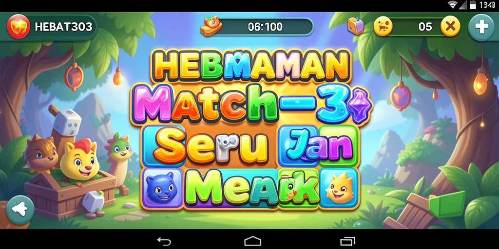 Tampilan menarik dari gameplay HEBAT303 dengan objek warna-warni.
