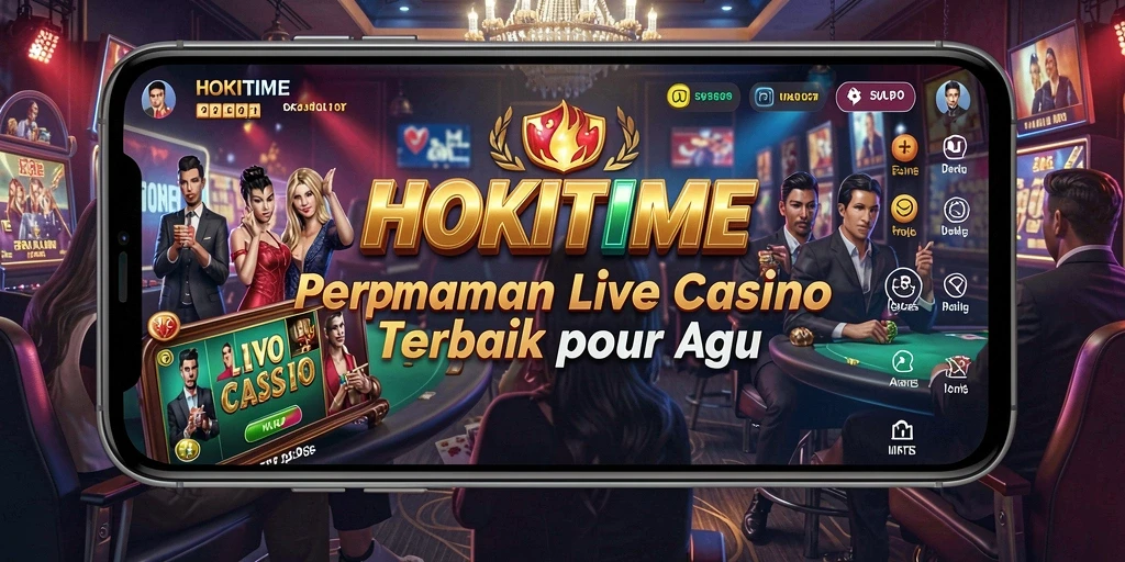 Screenshot HOKITIME menampilkan dealer langsung dalam aksi permainan Live Casino.