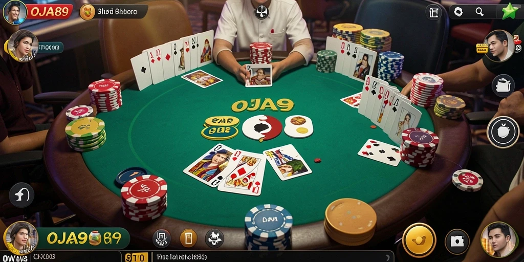 Screenshot utama OJA89 menampilkan gameplay Poker yang seru dan mendebarkan.