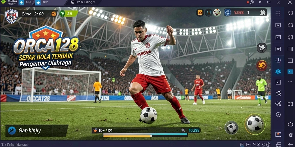 Gameplay seru dari ORCA128 yang menampilkan aksi sepak bola nyata.