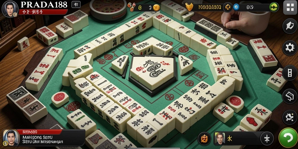 Tampilan gameplay seru PRADA188 dalam permainan Mahjong yang menantang.