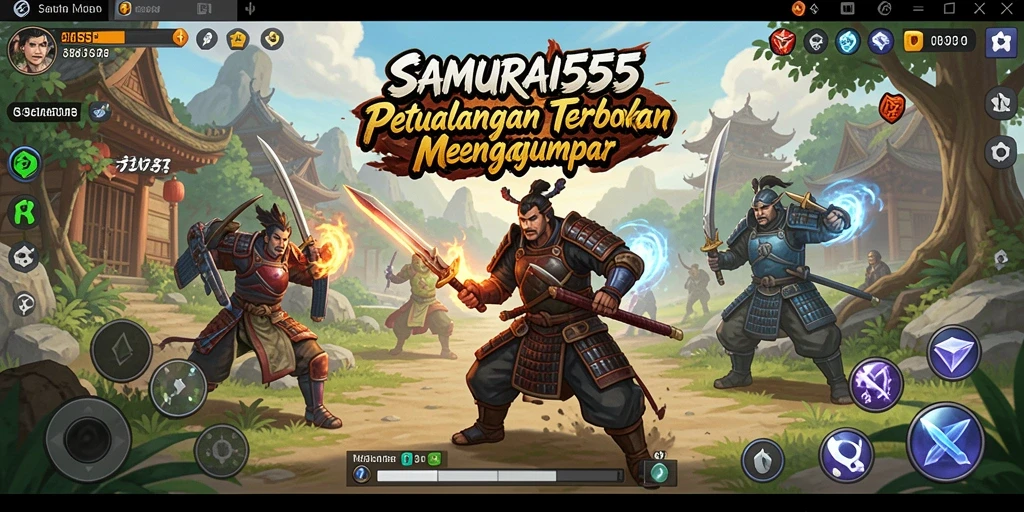 Screenshot gameplay SAMURAI555 menunjukkan keindahan dunia terbuka yang luas.