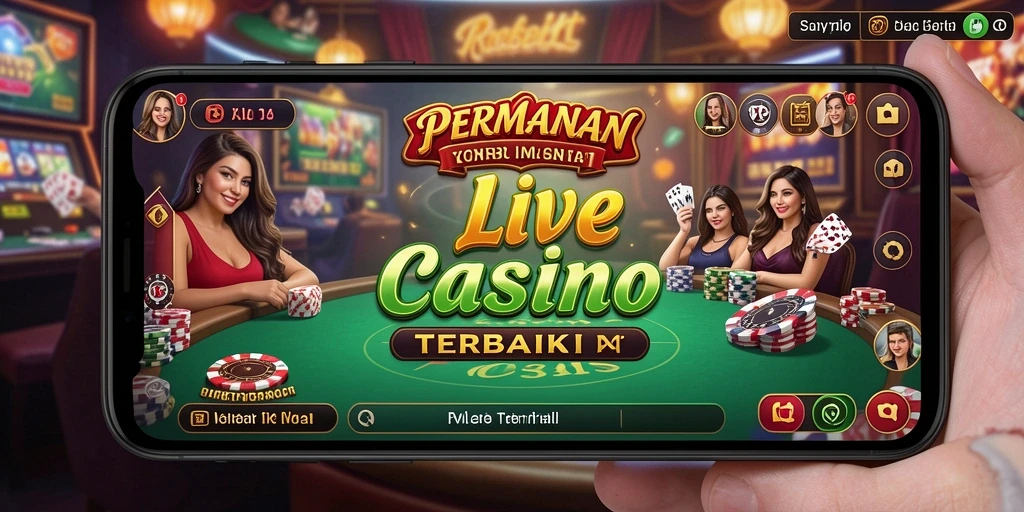 T6 menampilkan dealer profesional dalam permainan Live Casino yang mendebarkan.